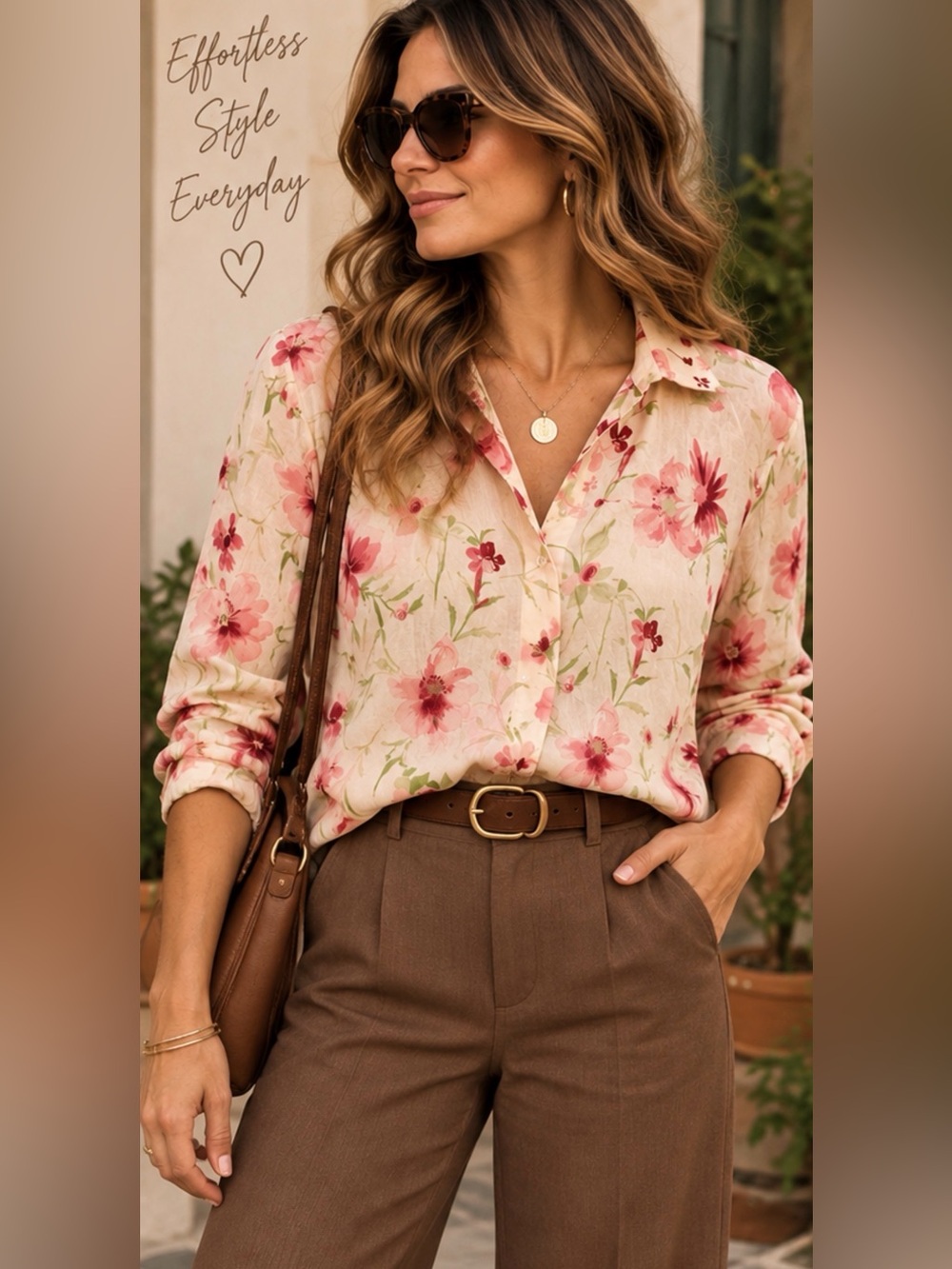 Laura Ashley 100% Silk Floral Blouse Size 16 Pink Cottagecore Button Up